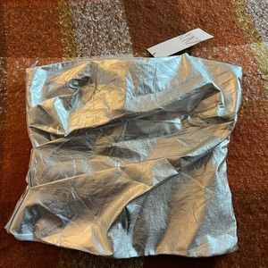 Zara metallic poplin top